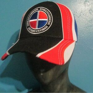 Men's Dominican Republic Baseball Cap - Black, Red & White